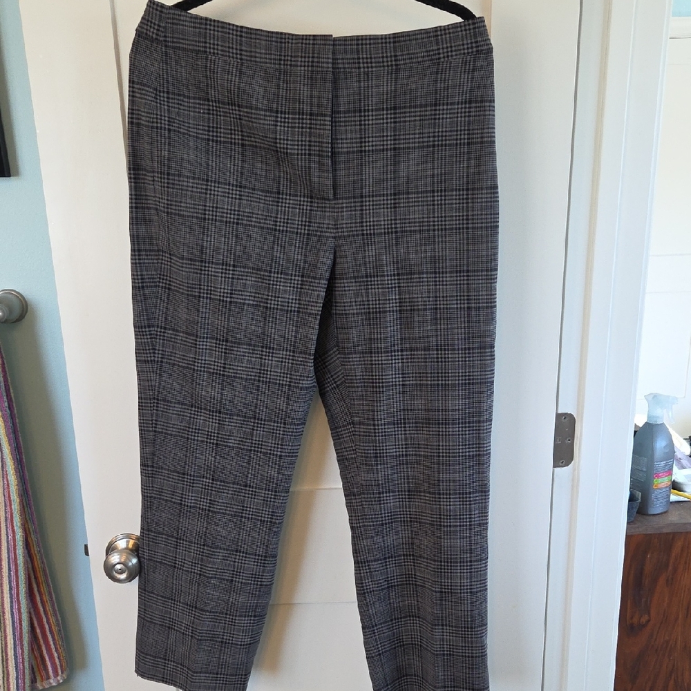 J. Crew Women's Gray Plaid Trousers